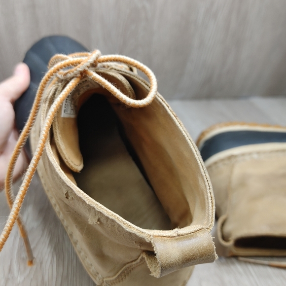 Sorel Out N‎ About Leather Snow Boot Ankle Duck Bootie Tan Black NL2133 Rain 9 - Picture 8 of 11